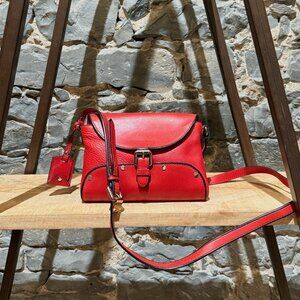 Burberry Red Leather Henham Crossbody Bag